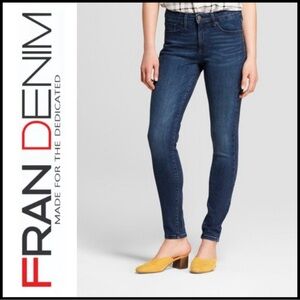 FRAN DENIM April Super High Rise Skinny Jeans Dark Wash Lifter’s Size 27